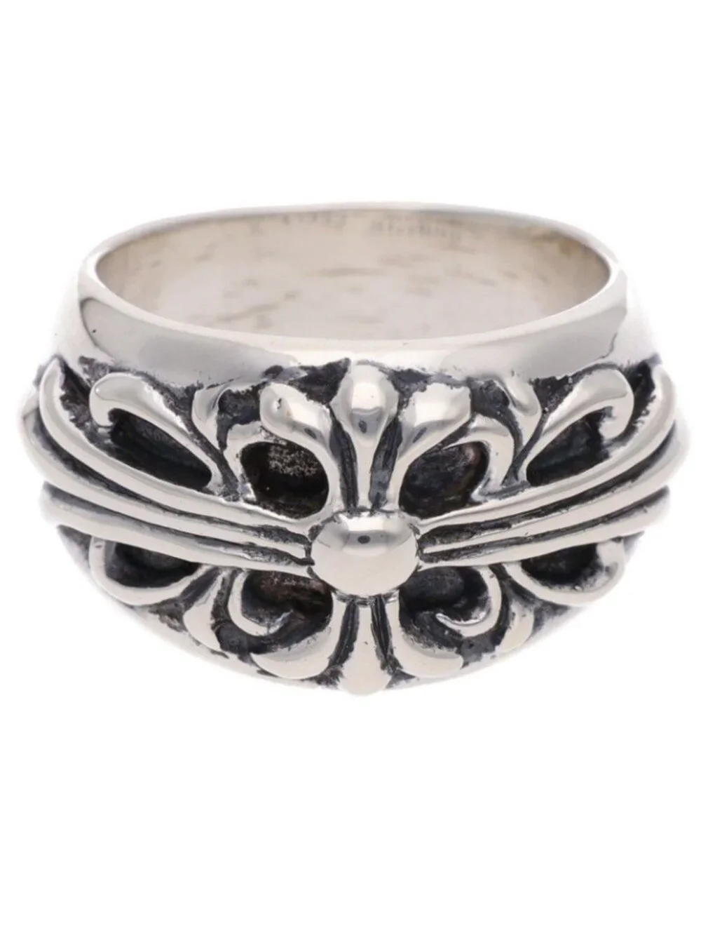 Chrome Hearts Flrl Floral Cross Silver Ring